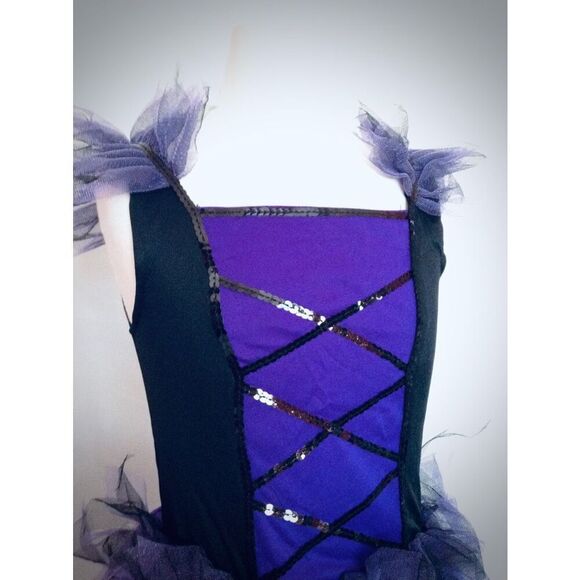 NEW Toddler Girls 4 Purple Witch Halloween Tutu Costume - Picture 2 of 5